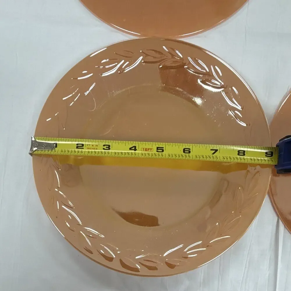 Copied - Pink Pressed Depression Glass Laurel Pattern Round Plate 9 in Glossy